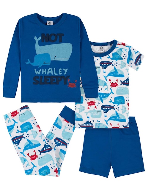 Conjunto pijama Gerber Ballenas para bebé niño