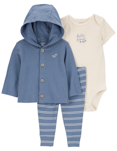 Conjunto Carter's de algodón para niño 3 piezas