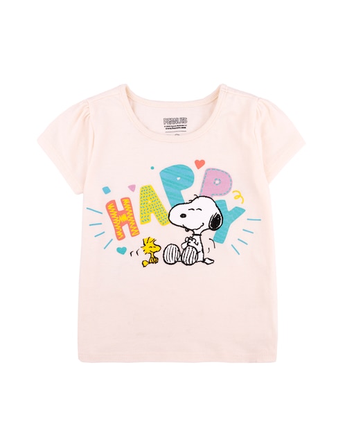 Playera Baby Creysi Collection Peanuts manga corta para bebé niña