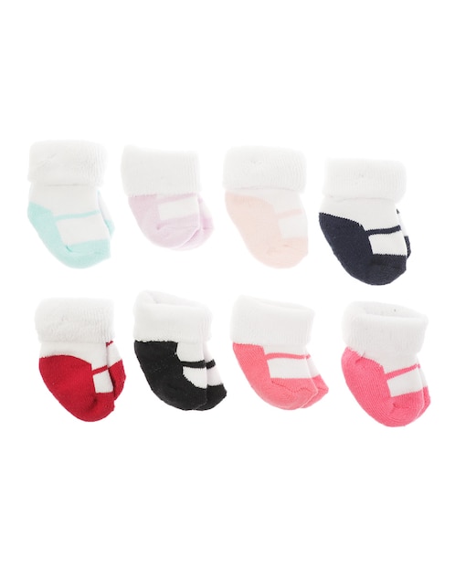 Set tobillo antiderrapante Little Me de algodón para bebé niña 8 pares