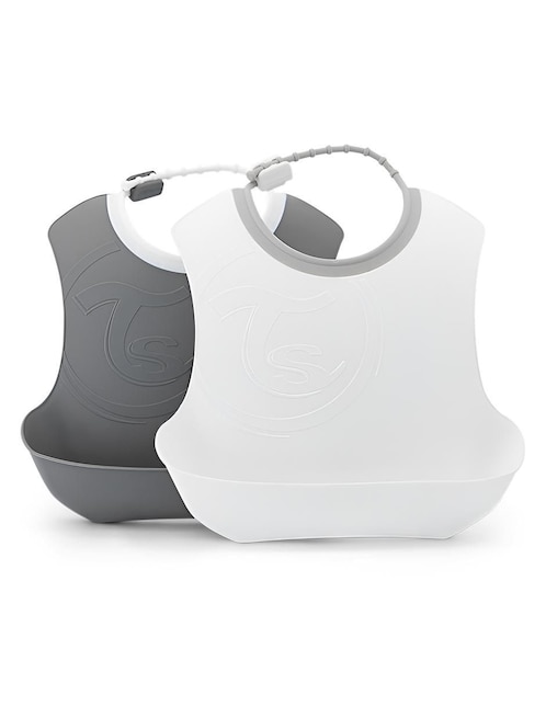 Set babero Twistshake estampado logo de silicón 2 piezas