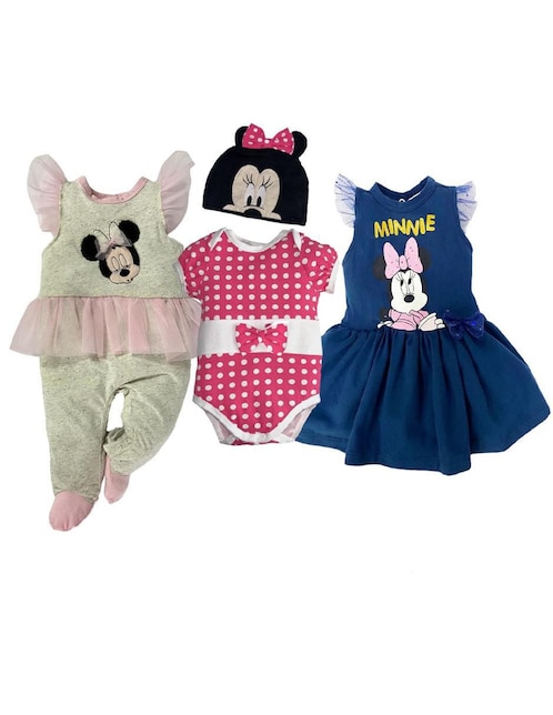 Set de mamelucos Disney Minnie Mouse de algodón para bebé niña