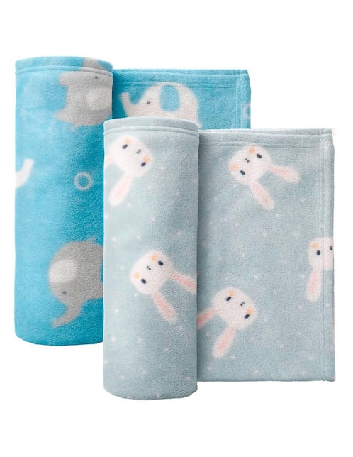 Set cobijas térmica de tejido microfibra Chiquimundo Invernal para bebé niño