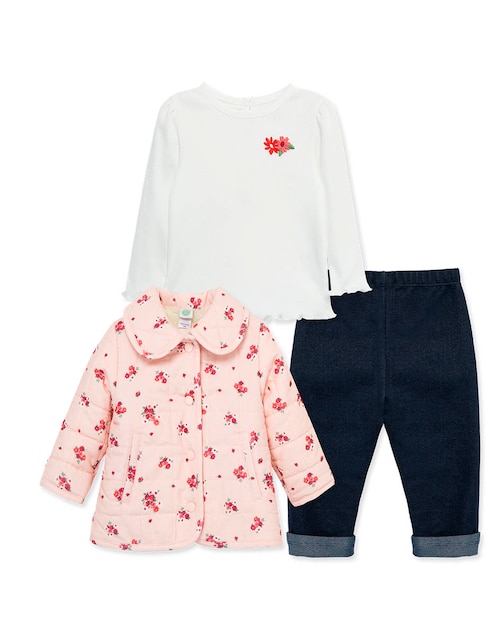 Conjunto Little Me de algodón para bebé niña 3 piezas