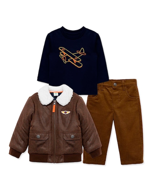 Conjunto Formal Little Me de algodón para bebé niño 3 piezas