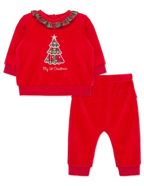 Conjunto pants Little Me FW2024 de algodón para bebé niña 2 piezas