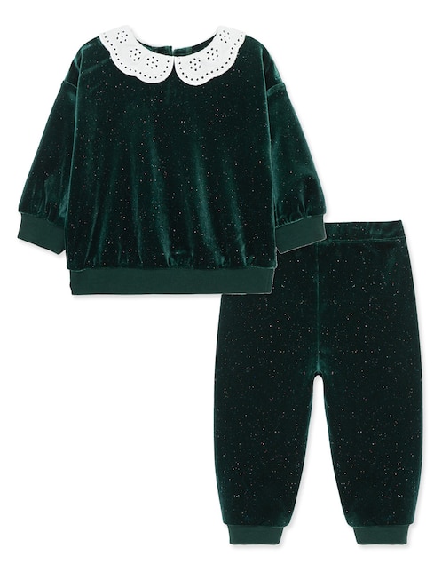 Conjunto pants Little Me FW2024 de algodón para bebé niña 2 piezas