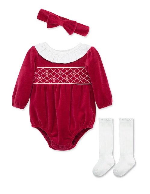 Conjunto Little Me de algodón para bebé niña 3 piezas