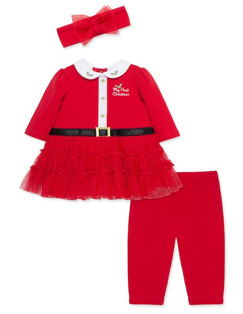 Conjunto Little Me de algodón para bebé niña 3 piezas