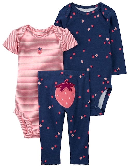 Conjunto Carter's de algodón para bebé niña 3 piezas