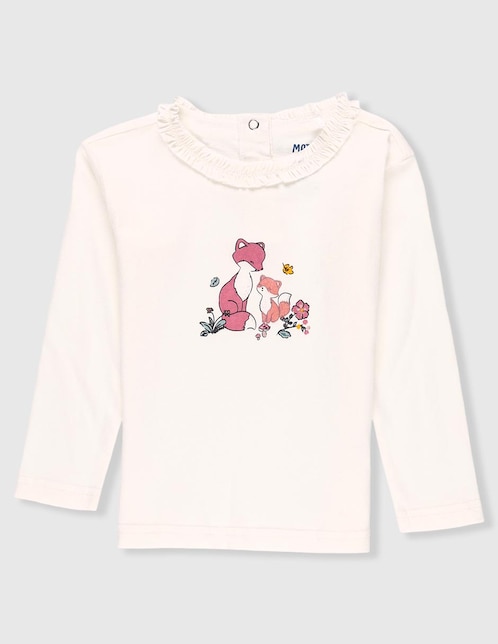 Playera Matt & Megan manga larga para bebé niña