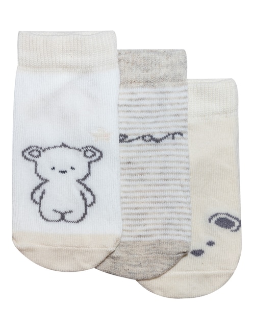 Set de calcetín Babies R Us de algodón para bebé niña 3 pares