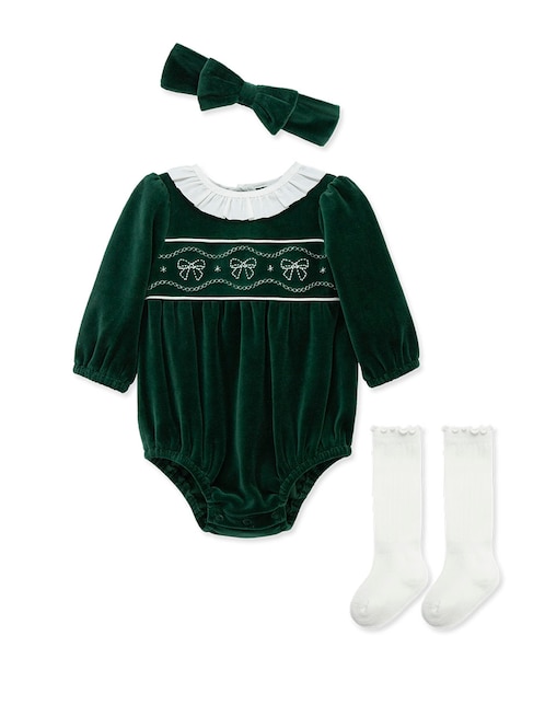 Conjunto de algodón para bebé niña 3 piezas