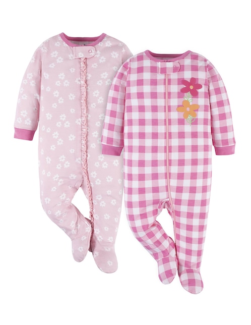 Set de mamelucos Gerber de algodón para bebé niña