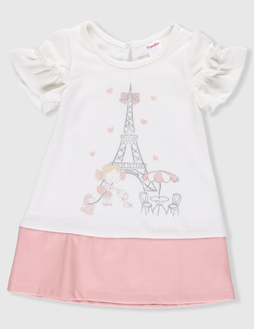 Vestido París manga volantes para bebé niña 1