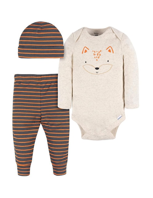 Conjunto casual gerber de algodón unisex 3 piezas