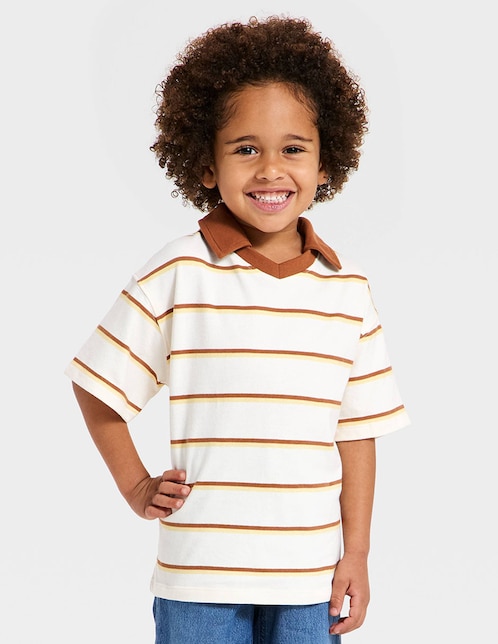 Playera tipo polo de algodón para niño 1