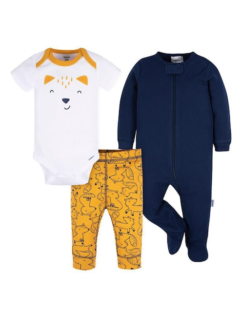 Conjunto Gerber de algodón para bebé niño 3 piezas