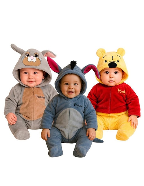 Set de mamelucos Thumper, Eeyore y Pooh para bebé niño