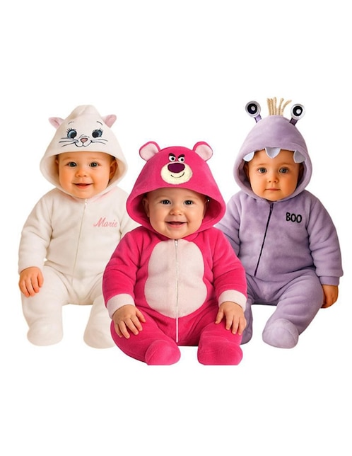 Set de mamelucos Disney Marie, Lotso y Boo para bebé niña