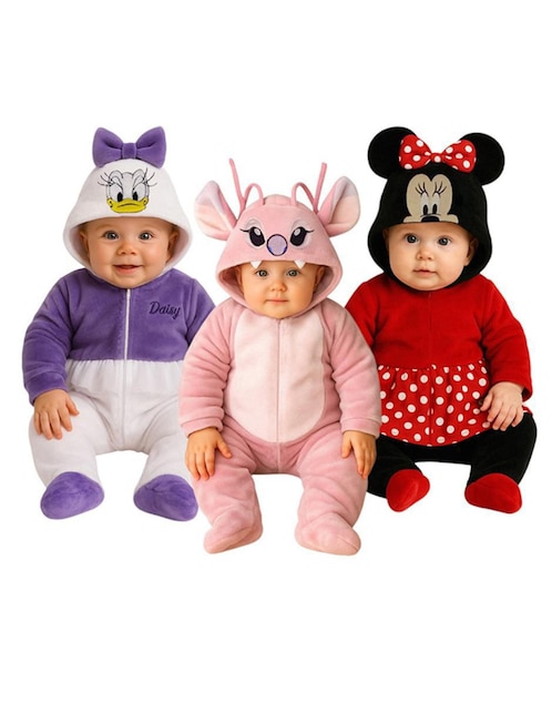 Set de mamelucos Disney Daisy, Angel y Minnie para bebé niña