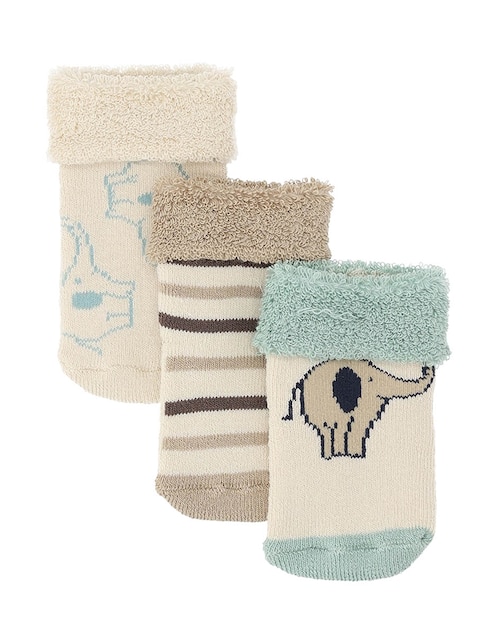 Set de calcetín Punto Blanco de algodón para bebé niño 3 pares