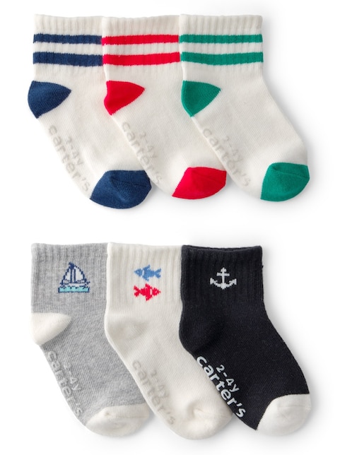 Set de calcetín Carter's de algodón para bebé niño 6 pares