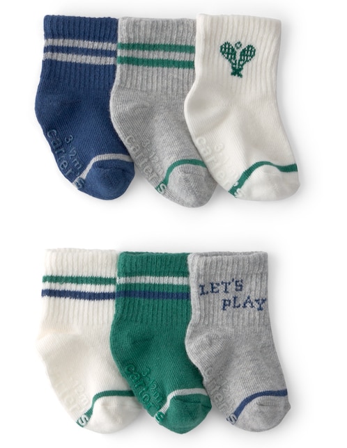 Set de calceta Carter's de algodón para bebé niño 6 pares