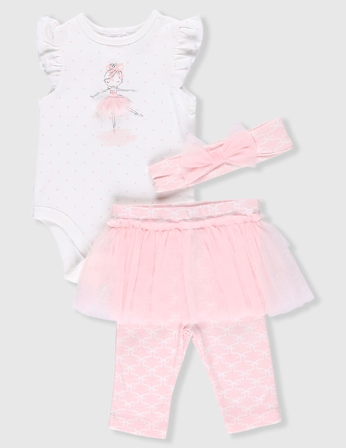 Conjunto Little Me de algodón para bebé niña