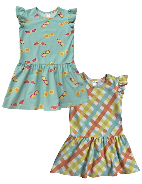 Set vestido Fiorella manga volantes para bebé niña
