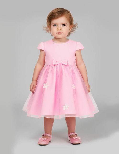 Vestido Gerat manga cap para bebé niña
