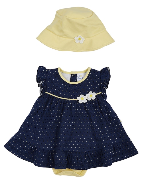 Vestido con gorro Cao Duck manga mariposa para bebé niña