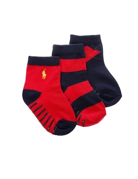 Set Calcetín Antiderrapante Polo Ralph Lauren De Algodón Para Bebé Niño 3 Pares