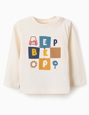 Playera Zippy Manga Larga Para Bebé Niño