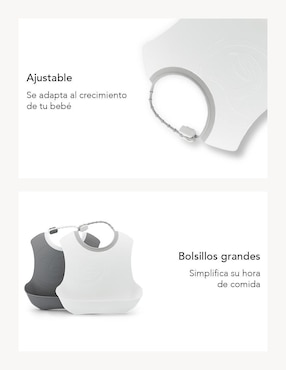 Set babero Twistshake estampado logo de silicón 2 piezas