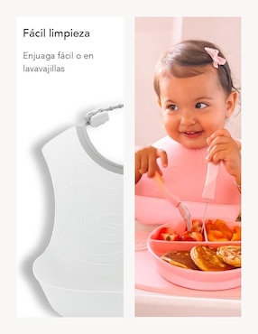 Set babero Twistshake estampado logo de silicón 2 piezas