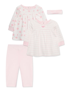 Conjunto Little Me De Algodón Orgánico Para Bebé Niña 4 Piezas