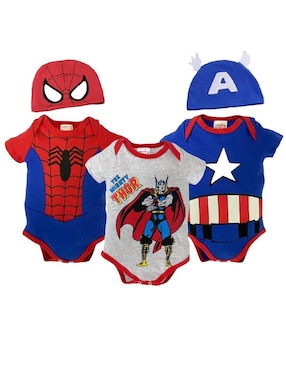 Set pañalero con gorro Marvel de algodón
