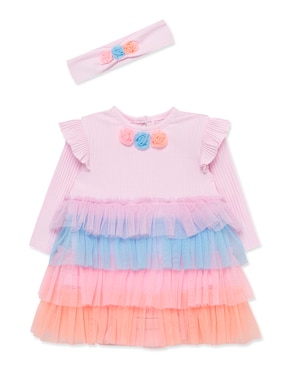 Vestido Pañalero Little Me Manga Regular Para Bebé Niña