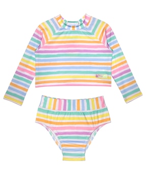 Conjunto Traje De Baño Sunskin Raya Para Bebé Niña