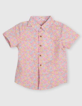 Camisa casual manga corta para bebé niño -
Hecho con Tela Liberty