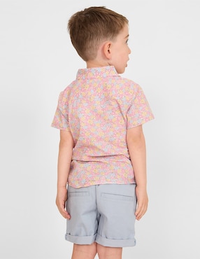 Camisa casual manga corta para bebé niño -
Hecho con Tela Liberty
