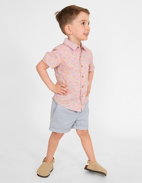 Camisa casual manga corta para bebé niño -
Hecho con Tela Liberty