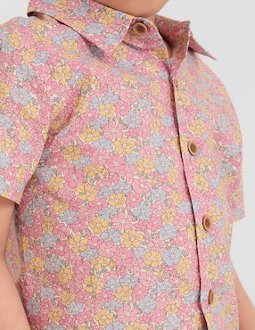 Camisa casual manga corta para bebé niño -
Hecho con Tela Liberty