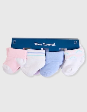 Set de calcetín Mon Caramel Basics de algodón para bebé niña 8 pares