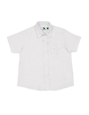 Camisa Casual Ferrioni De Lino Manga Corta Para Bebé Niño