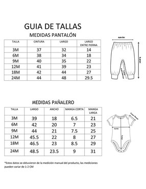 Set pañalero Dara Baby de algodón
