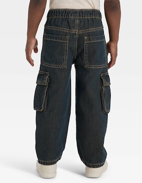 Jeans cargo amplio Cat & Jack lavado obscuro para niño