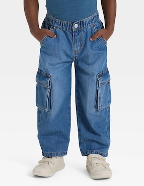 Jeans cargo amplio Cat & Jack deslavado para niño