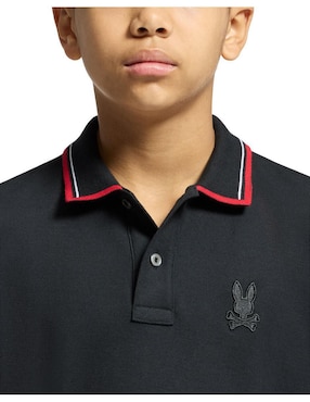 Playera tipo polo psycho bunny de algodón para niño